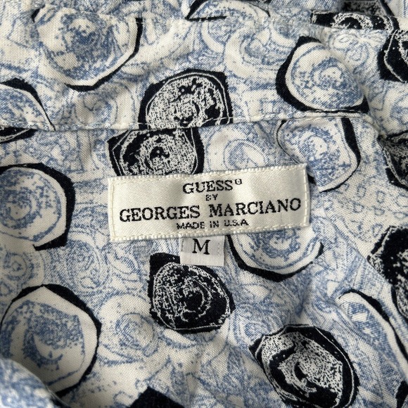 Vtg Guess By Georges Marciano Button Up Short Sleeve Geometrc Shirt USA Made M - Picture 4 of 9